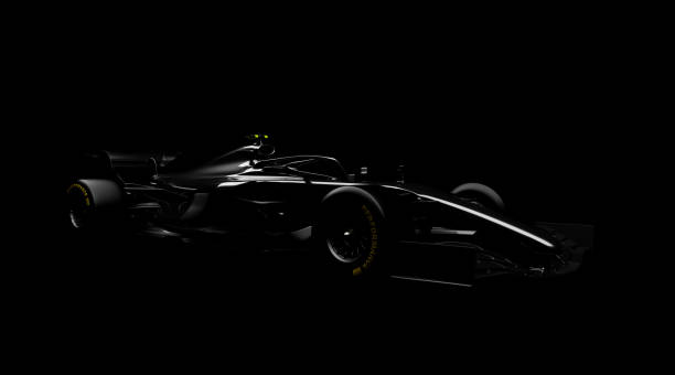 istock generic racecar (racing car) prototype, photorealistic render, silhouette on black 1387639144
