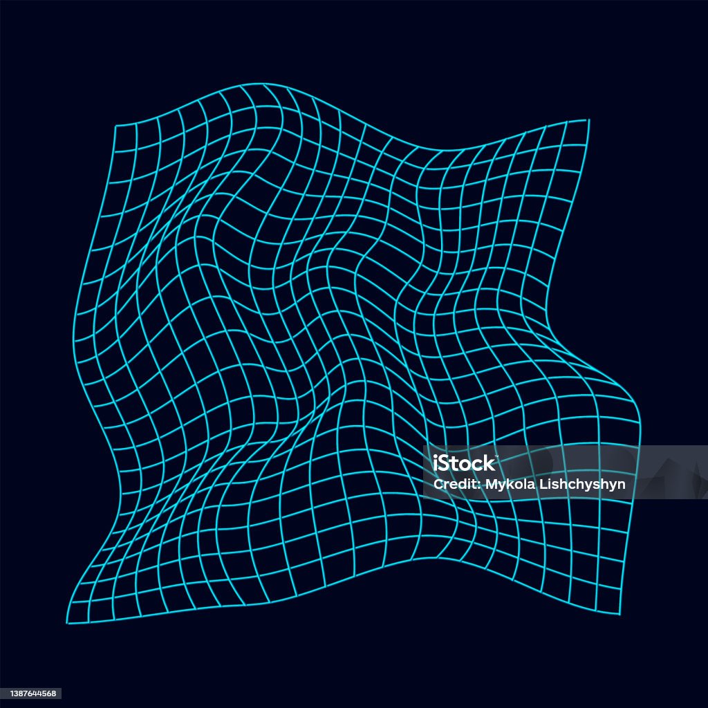 Wire Waveframe Graphics Abstract Distorted Wireframe Wave Vector Curve Surface Background ...