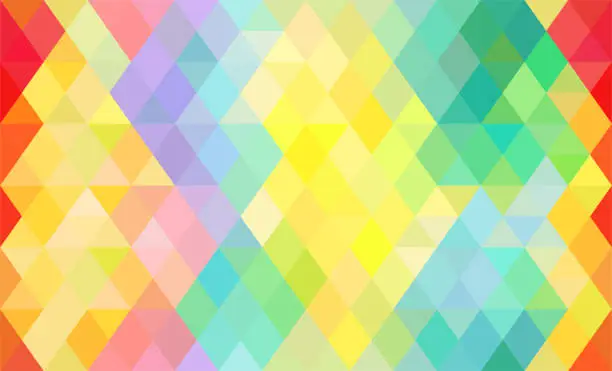 Vector illustration of Rhombus bright color rainbow. Geometric hipsters decorative background.