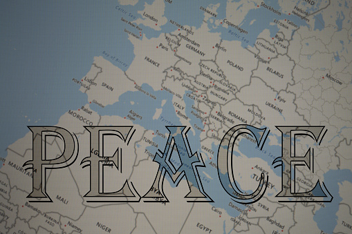 Peace on map no war on the earth