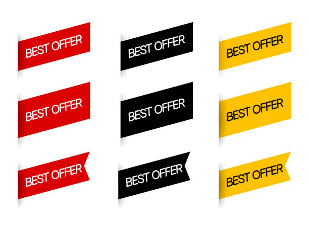 Best offer icon set. Sale sticker. Hot sale sign. Business concept. Vector EPS 10. Isolated on white background Best offer icon set. Sale sticker. Hot sale sign. Business concept. Vector EPS 10. Isolated on white background. toll free stock illustrations