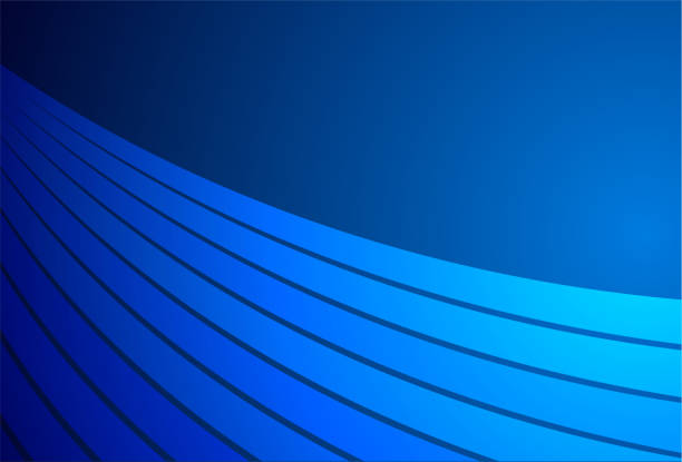 blaue vektorvorlage für abstrakten hintergrund mit wellenförmigen streifenelementen, linearen farbverläufen - backdrop decoration digitally generated image technology stock-grafiken, -clipart, -cartoons und -symbole