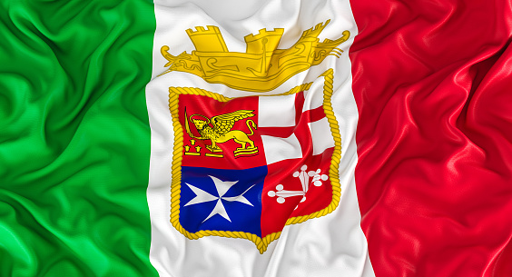 Italian flag maritime republics. 3d render