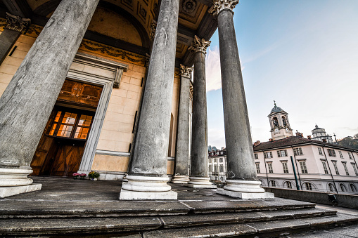 Pillars Of Gran Madre Di Dio Church In Turin, Italy
