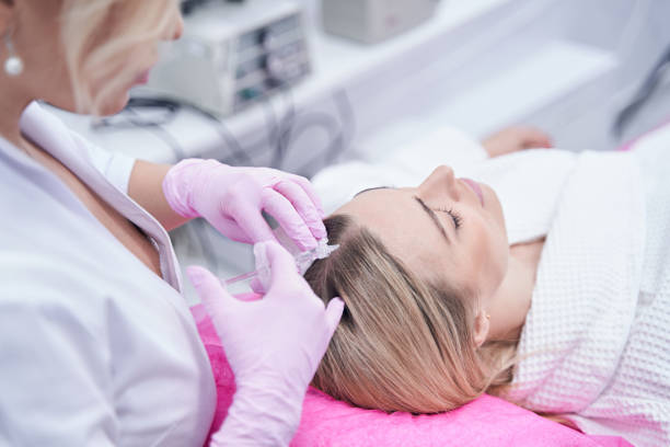 istock Trichologist conducting mesotherapy hair treatment on client 1387669548