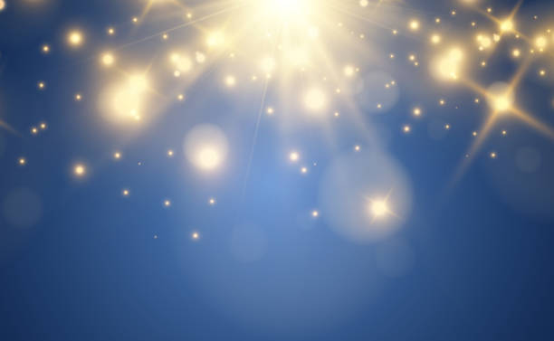 istock Bright beautiful star. illustration of a light effect on a transparent background. 1387677742