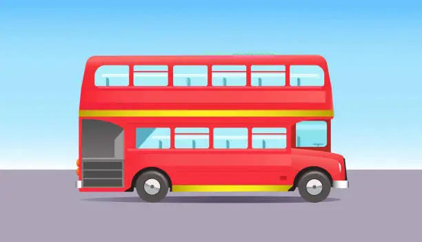 Vector illustration of Red bus