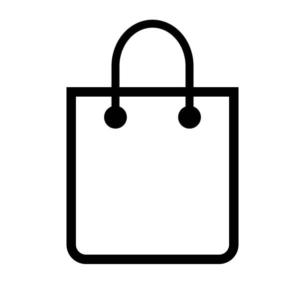 Simple shopping bag icon. Vector. Simple shopping bag icon. Editable vector. silhouette symbol computer icon shopping bag stock illustrations
