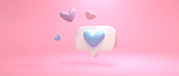 istock Social media notification like icon - 3D 1387679716
