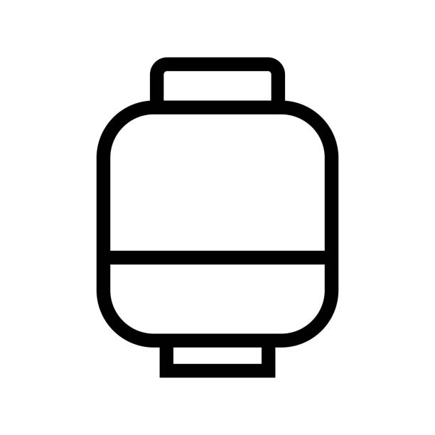 ilustrações de stock, clip art, desenhos animados e ícones de simple propane gas icon. vector. - botija de gas