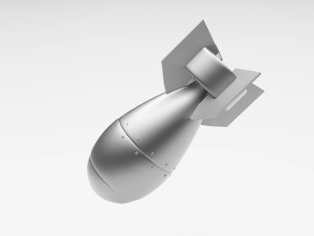 istock 3d rendering of a metal falling missile 1387682020