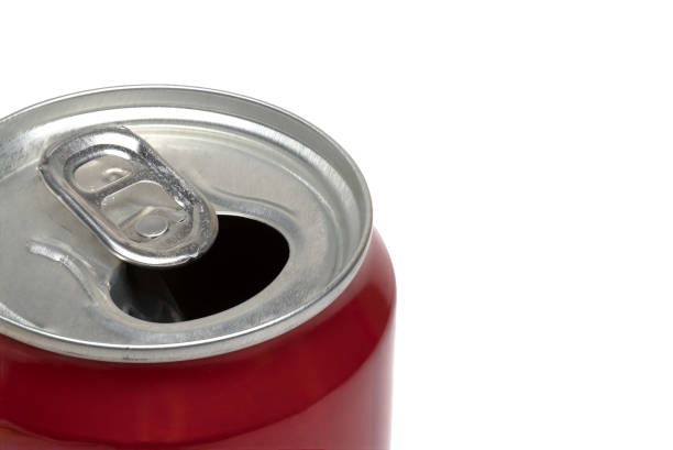 istock Closeup opened aluminum beverage can white background 1387683167