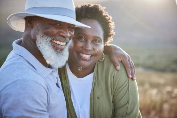 istock Loving mature couple smiling while enjoying a day together outdoors in summer 1387683258