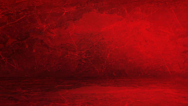 istock abstract red marble texture in perspective view. empty room of luxury red emperado marble finishing, wall and floor, with artificial light. indoor for products displayed (focus at center of image). 1387686470