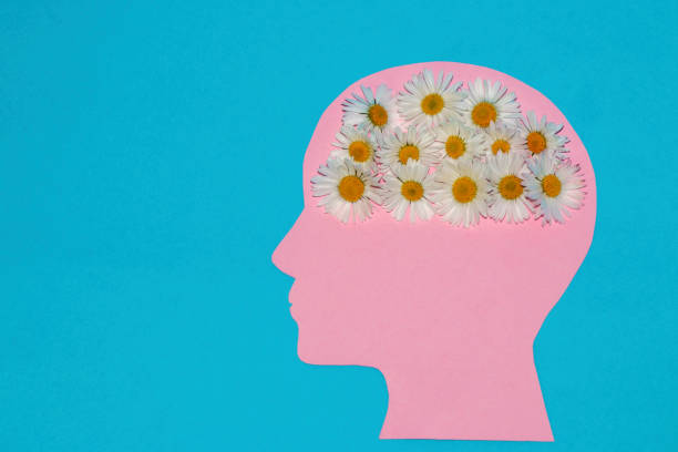 istock pink paper head with daisy instead of brain, creative art concept, copy space, spring vivid composition 1387686874