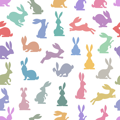 Easter Bunnies Seamless Pattern.