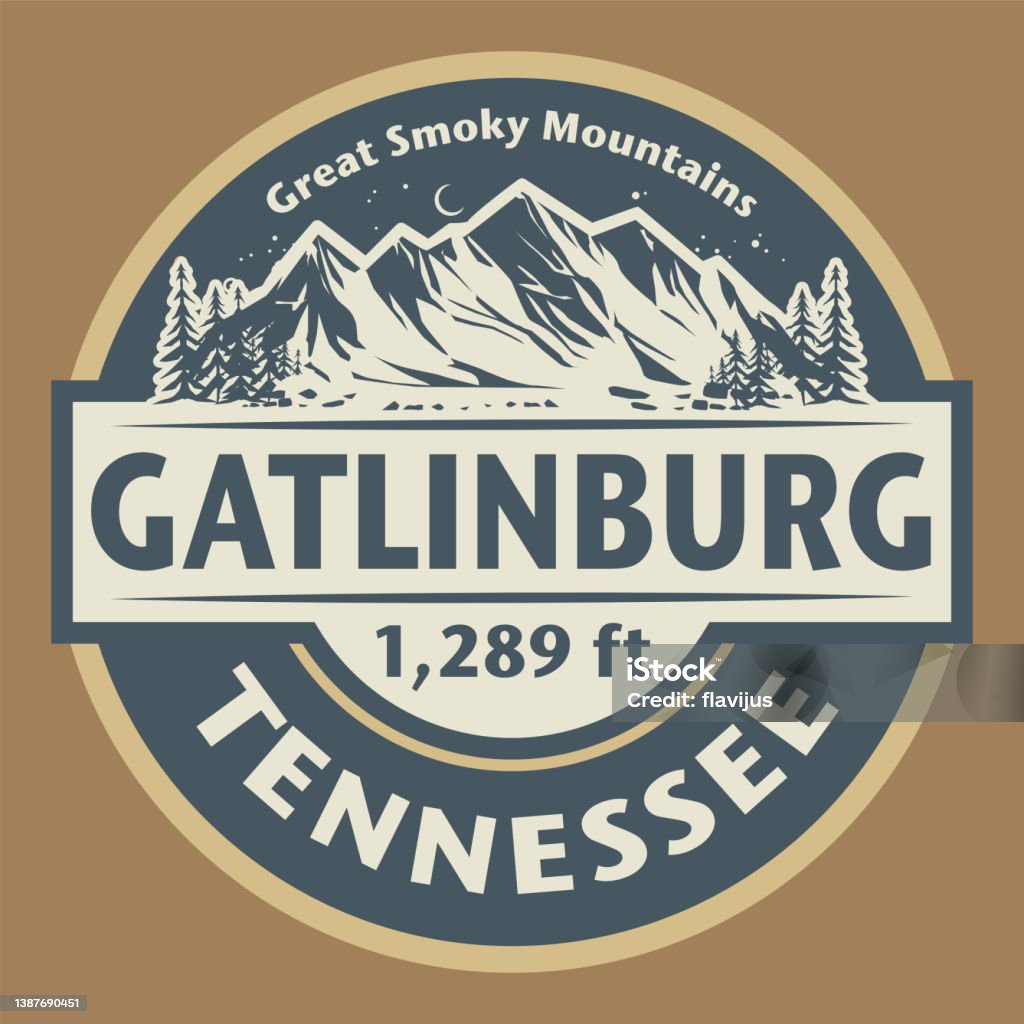 Emblem With The Name Of Gatlinburg Tennessee Stock Illustration