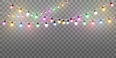 istock illustration of a light garland on a transparent background. 1387691591