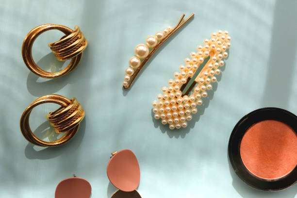 Beauty Products and Gold Accessories