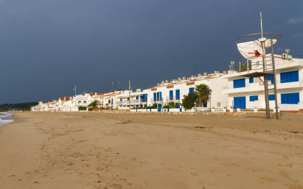 Walk parallel to the beach of Altafulla. Tarragona
 - Parallel walk to Altafulla beach. Tarragona stock photo