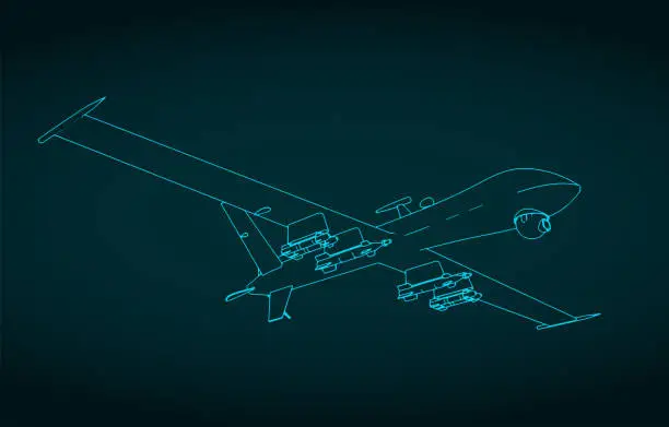 Vector illustration of Combat drone illustration