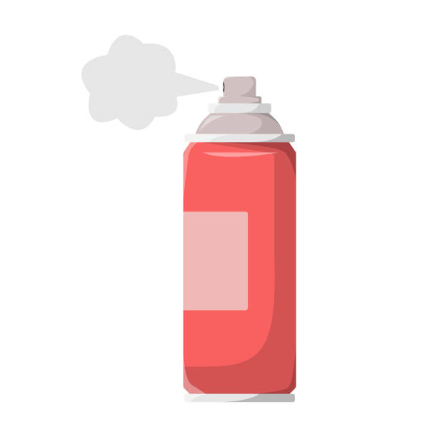 ilustrações, clipart, desenhos animados e ícones de spray pode ícone design plano. - spray paint illustrations