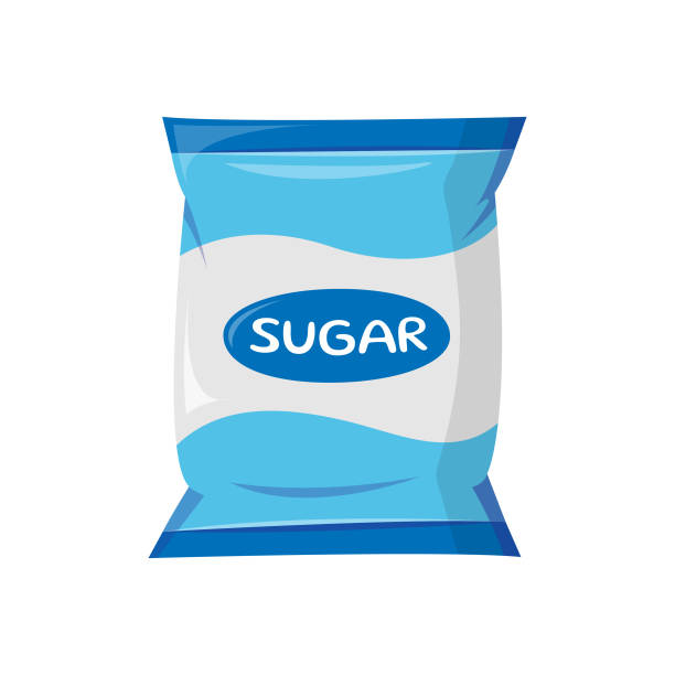 illustrazioni stock, clip art, cartoni animati e icone di tendenza di sugar packet icon flat design. - sugar sachet