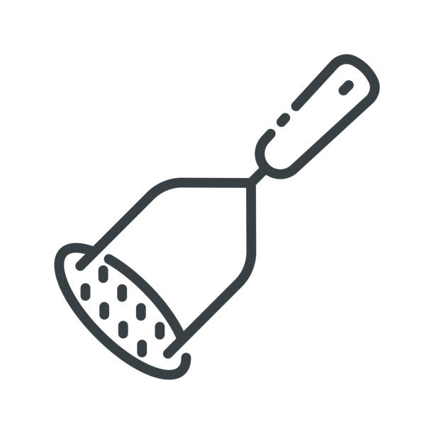 Vector Line Icon Of A Potato Masher Isolated Stock Illustration - Download  Image Now - Icon, Potato Masher, Appliance - iStock