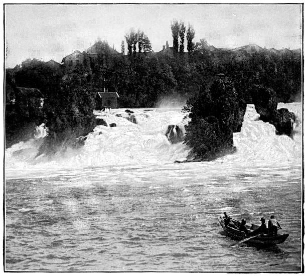 istock Rhine Falls at Neuhausen am Rheinfall, Switzerland - 19th Century 1387709100