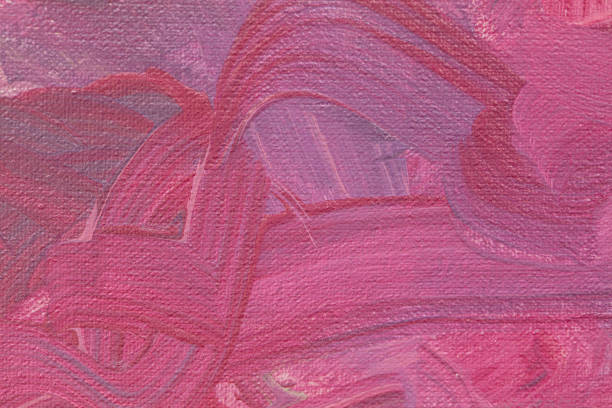 istock Closeup of pink painting with paintbrush structure. 1387710033