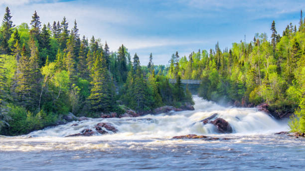 Rapids on the Bow River below the Seebe Dam near Exshaw, Alberta, Canada