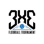 istock Floorball tournament logo. Tournament Floorball 3x3 players 1387711207