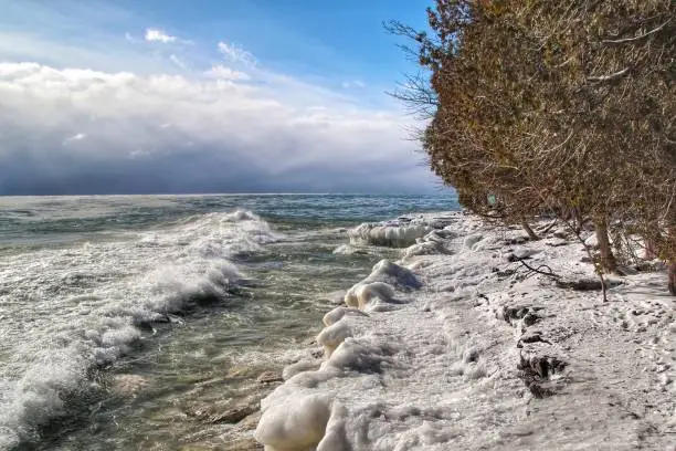 Photo of Icy Lake Michigan Shores