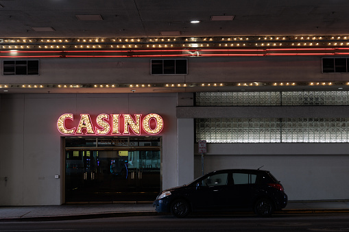The entrance to a casino in Reno, Nevada