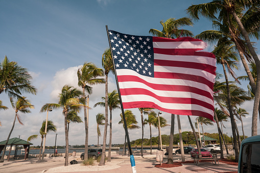 Us flag in miami