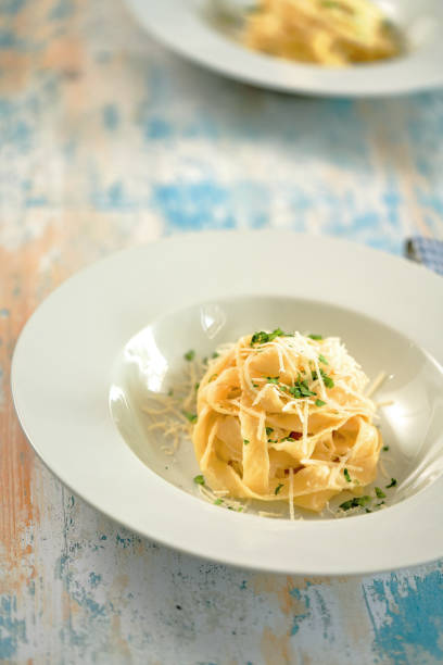 istock Fettuccine Pasta Alfredo with Parmesan 1387714089