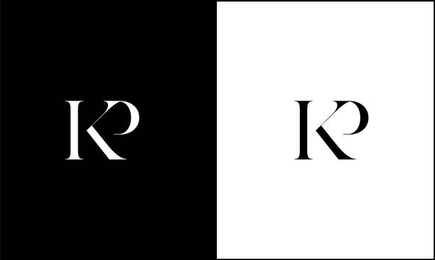 illustrations, cliparts, dessins animés et icônes de kp, pk lettres abstraites logo monogramme - letter b typescript letterpress alphabet