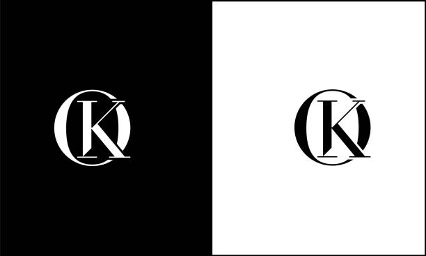 ko、ok抽象文字ロゴモノグラム - knockout点のイラスト素材／クリップアート素材／マンガ素材／アイコン素材