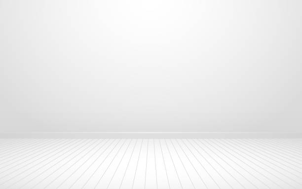 istock Wall and floor background. Empty white studio. Modern interior with wooden floor. Clean room mockup. Empty living space template. Light 3d wall. Vector illustration 1387728387