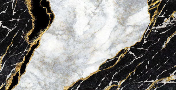 istock abstract background, black and white marble with golden veins, artificial stone texture, modern wallpaper 1387733850