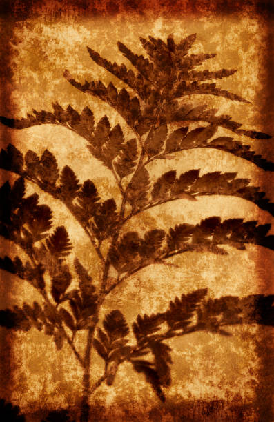 istock Vintage Grunge Style Background With Plant Retro Backgrounds 1387735651