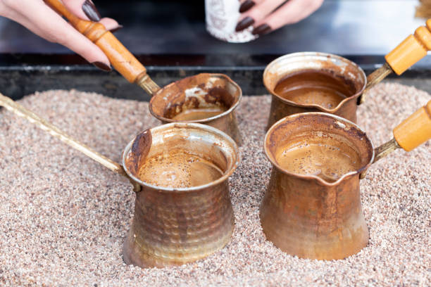 istock Turkish coffee cooking in sand 1387740594