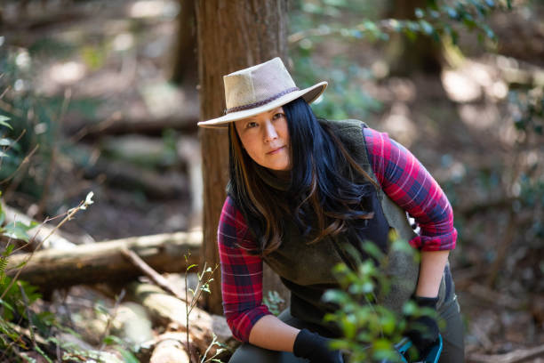 istock A female lumberjack portrait 1387751906