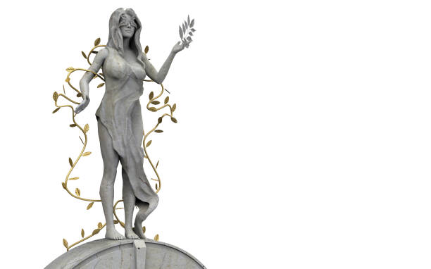 istock 3d render illustration of nature greek nymph goddess statue. 1387752971