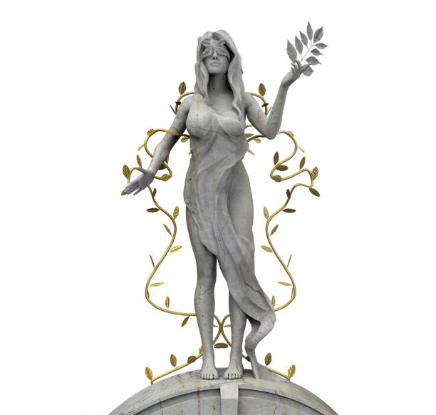 istock 3d render illustration of nature greek nymph goddess statue. 1387752987