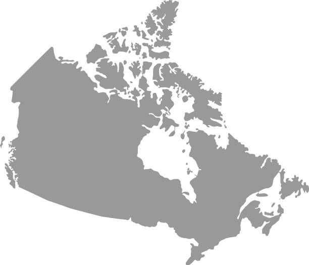 ilustraciones, imágenes clip art, dibujos animados e iconos de stock de mapa de canadá en png o fondo transparente, símbolos de canadá. ilustración vectorial - cartography canada white map