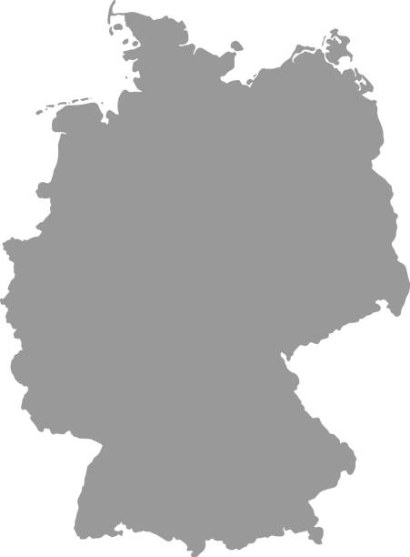 deutschlandkarte auf png oder transparentem hintergrund, symbole von deutschland. vektorillustration - germany map stock-grafiken, -clipart, -cartoons und -symbole