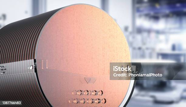 Silicon Wafer Plates For Semiconductor Manufacturing Stock Photo - Download Image Now