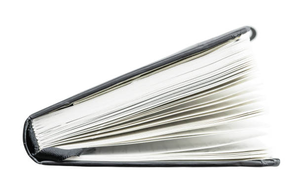istock Turning pages of a blank book, Selective focus image of notepad in profile 1387774536