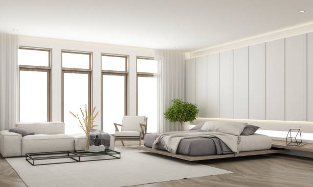 Free Stock Photo of Modern minimalist bedroom with natural light panels ...